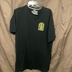 Volcom Black Short Sleeve Tee with Yellow Chest Graphic